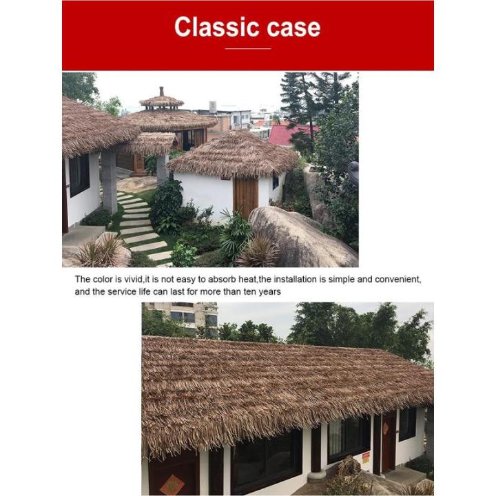 Kunststof Stro PE Pvc Simulatie Stro Stro Stro Dakbedekking Kunststof Tegels Brandvast Kunststro Gazebo - 0,5 x 0,5 m (Kleur: Geel a) (Kleur: Geel a, Grootte: 4 stuks)