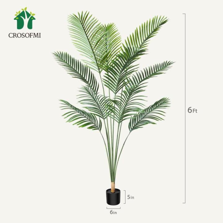 Kunstpalmen, 170 cm, plastic kunstplant, groot, areca palm in pot, woonkamer, balkon, slaapkamer, groen, decoratie (1 stuks)