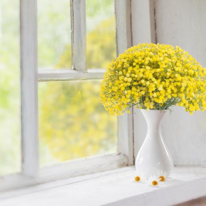 Gypsophila , 10 stuks, Gypsophila , sluierkruid, namaakbloemen, boeketten voor bruiloft, bruid, feest, thuis, herfstdecoratie (geel)