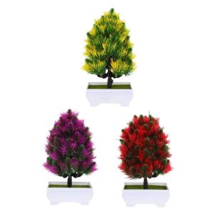 3 Stück Künstliche Topfpflanze Künstliche Pflanze Miniatur Kunstbaum Mini Künstliche Topfpflanze Simulierte Kiefer Bonsai Schreibtisch Schmuckstücke Bonsai Baum Künstliche