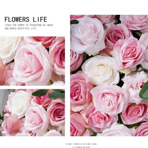 Pfirsich Rosa Weiß Künstliche Blume Ball Hochzeit Hintergrund Bogen Dekor Blumenarrangement Rose Baby Atem Grün Blatt Party Event Tisch Mittelstücke (Flower Ball,80cm)