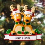 Gepersonaliseerde kersthangers met 2/3/4/5/6/7/8 familienamen - 2023 kunsthars kerstboomversiering gepersonaliseerde familie, partners en vrienden 2