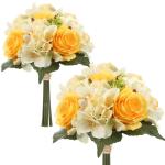 Kunstbloemen kunstboeket kunstplant bloemstukken set van 2 hortensia rozenboeket hoogte 30 cm decoratieve plant voor arrangementen feestdag tafel of bruiloft