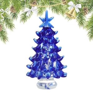 Glazen kerstversiering, tafelkerstboom, miniatuur kerstfiguur, verzamelaarskunst, glazen beeldje, tafelkerstboom, poppenhuis, miniatuur winterfiguren voor kerstdecoratie