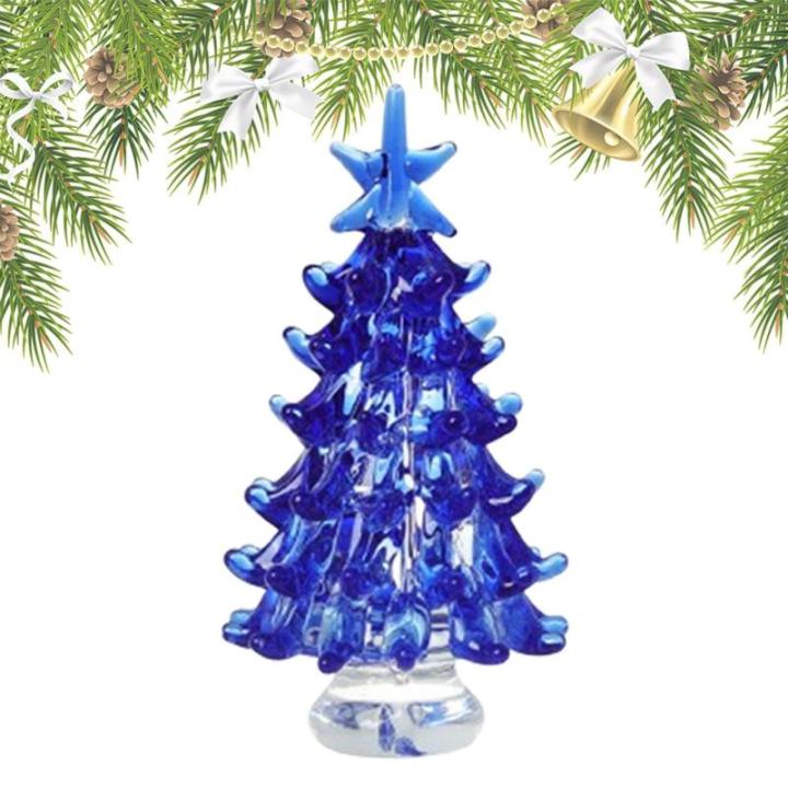 Glazen kerstversiering, tafelkerstboom, miniatuur kerstfiguur, verzamelaarskunst, glazen beeldje, tafelkerstboom, poppenhuis, miniatuur winterfiguren voor kerstdecoratie