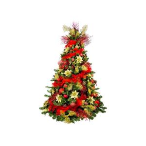 Geschmückter künstlicher Weihnachtsbaum mit 152 Ornamenten Premium Caesar 210 cm Baum mit Ständer und Weihnachtsornamenten