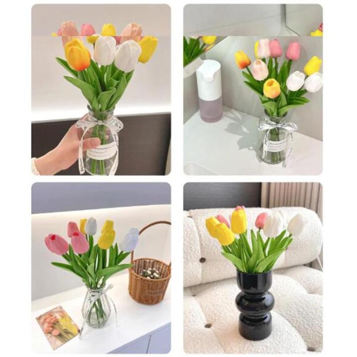 Künstliche Tulpenblumenarrangements, Raumdekorationsblumenarrangements, Hochwertige Wohnzimmer-Grünpflanzen(Secondary colour)