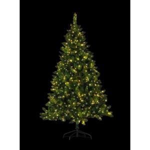 Boom: Kunstkerstboom, groen, 180 cm, 750 PVC-punten, 500 LEDs (kerstboom versierd)