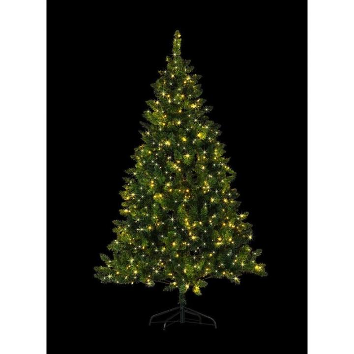 Boom: Kunstkerstboom, groen, 180 cm, 750 PVC-punten, 500 LEDs (kerstboom versierd)