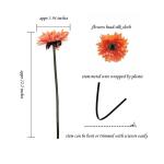 12 STKS Kunstmatige Gerbera Bloem Enkele Stam Bloei Boeket Plastic Zijde Nep Decoratieve Flora Outdoor Indoor Thuis Tuin Kantoor Hotel Bruiloft Party Oranje