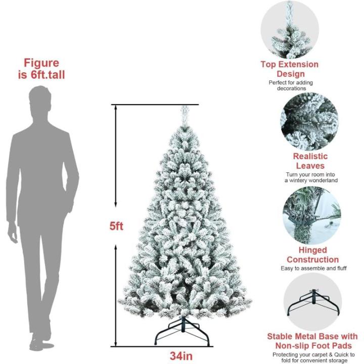 Kunstkerstboom (20-inch witte pluizige kerstboom met verlichting)