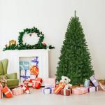 Kunstkerstboom met verlichting, 11 lichtmodi, 180 cm dennenboom met 1000 punten, snel op te zetten klapsysteem, kerstboom incl. metalen standaard