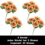 Boeket van kunstbloemen, 20 stuks, kunstzonnebloemen, decoratieve kunstbloemen, boeket voor thuis, tafeldecoratie, cadeau, kantoor, bruiloft, 1507