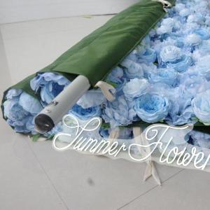 Blaue Rosen-Blumen-Wand-Rosen-Panel-Set, Künstliche Wand-Blumen-Hintergrund, 3D-Seiden-Hortensien-Rosen-Blumen-Panel Für Foto-Hintergrund(6.56ftx9.8ft)
