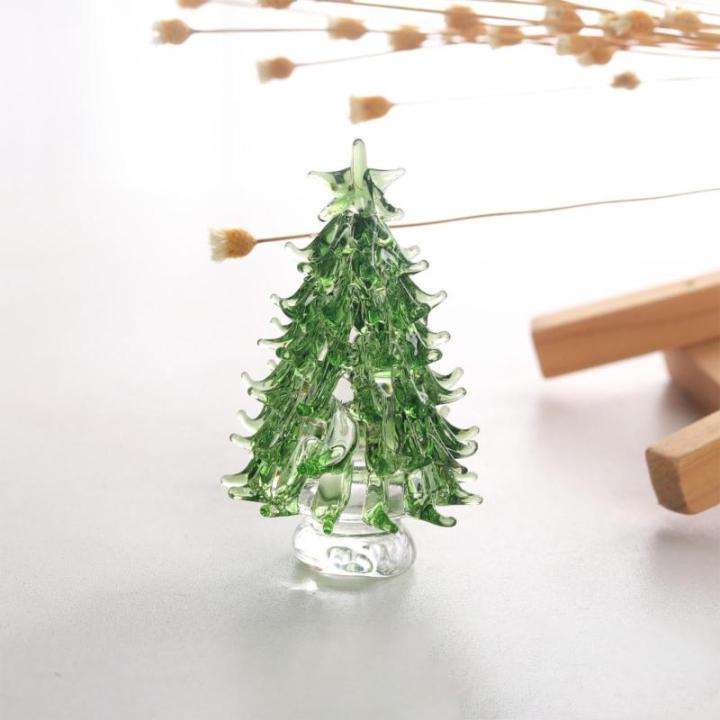 Glas-Weihnachtsbaum, Tisch-Weihnachtsbaum | Kleine Tisch-Weihnachtsbaum-Figur - Sammlerkunst-Glasstatue, Tisch-Weihnachtsbaum, Puppenhaus, Miniatur-Winterfiguren für die Weihnacht