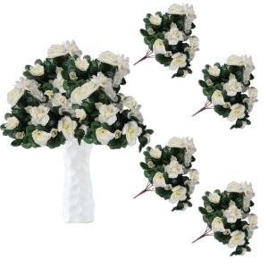 Blumen Künstlich Rosen Fake Schaumstoff mit Stiel Künstliche Blume für Hochzeit Home Party Baby Dusche Hausgarten Valentinstag Deko 84 Stück 0517