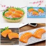 6 stuks model zalmfilet vlees fotografie rekwisiet voedsel speelgoed gesimuleerde zalmschijf keukendecoratie en accessoires sashimi schijf model Japan kind PVC sushi