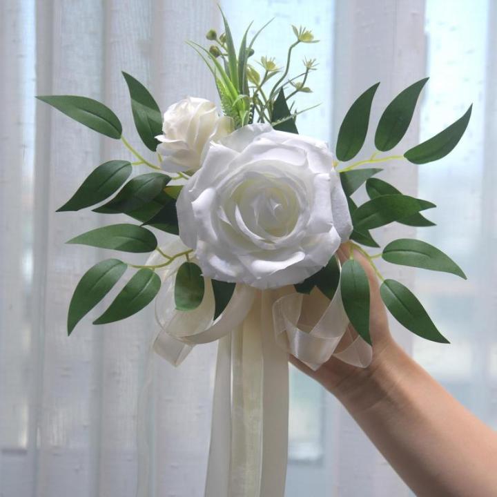 6 Stück Hochzeitszeremonie Ornamente Raffinierte Stuhlverzierungen Mit Künstlichen Blumen Kirchenbänken Blumen