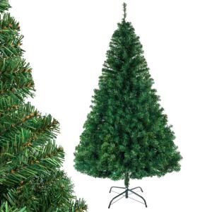Kunstkerstboom, 120/150/180/210 cm pvc-materiaal, verdikte takken, opvouwbaar, met robuuste sokkel, groen, 150 cm
