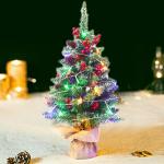 Kerstboom met verlichting, 45 cm, houten lichtketting, kerstboom, mini-kerstboom, kunstkerstboom, kerstdecoratie, tafel, kerstboom, kerstcadeaus