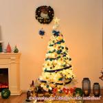 Kunstkerstboom, dennenboom met metalen standaard, pvc-naalden, kunstboom, ideaal voor thuis, kantoor, winkels en hotels, wit