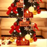 Mini Weihnachtsbaum Künstlich mit LED Beleuchtung Künstlicher Weihnachtsbaum Klein für Weinachtsdekorationen Tischplatte Tannenbaum Geschmückt Tisch Weihnachtsbaum mit Ornament