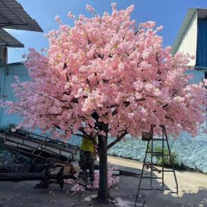 Simulation Kirschblütenbaum rosa Faserglas Kirschblütenbaum Künstliche Dekoration Großer gefälschter Baumpflaumenblütenbaum Neujahrswunschbaum 3m