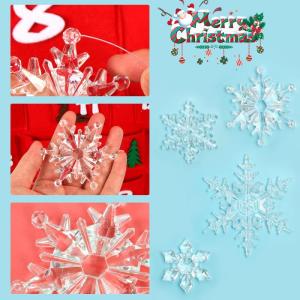 32 stuks kerstdecoratie sneeuwvlokken om op te hangen, acryl sneeuwvlokkendecoratie, ijspegels, hangende decoratie voor kerstboomversiering, raamdecoratie, winterdecoratie, feestsn