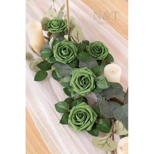 Kunstlentebloemen, rozen, 50 stuks, kunstbloemen met steel, voor doe-het-zelf bruiloft, boeketten, middenstukken, bruid, babyshower, feest, thuis, douche, arrangement, decoratie