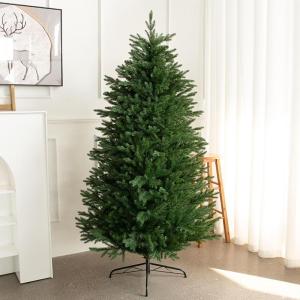 6 FT Künstlicher Weihnachtsbaum Unbeleuchtete Weihnachtsbäume Mit Klappbarem Metallständer Und Scharnierabschnitten, Grüner Unbeleuchteter Weihnachtsbaum Für Büro, Zuhause, G