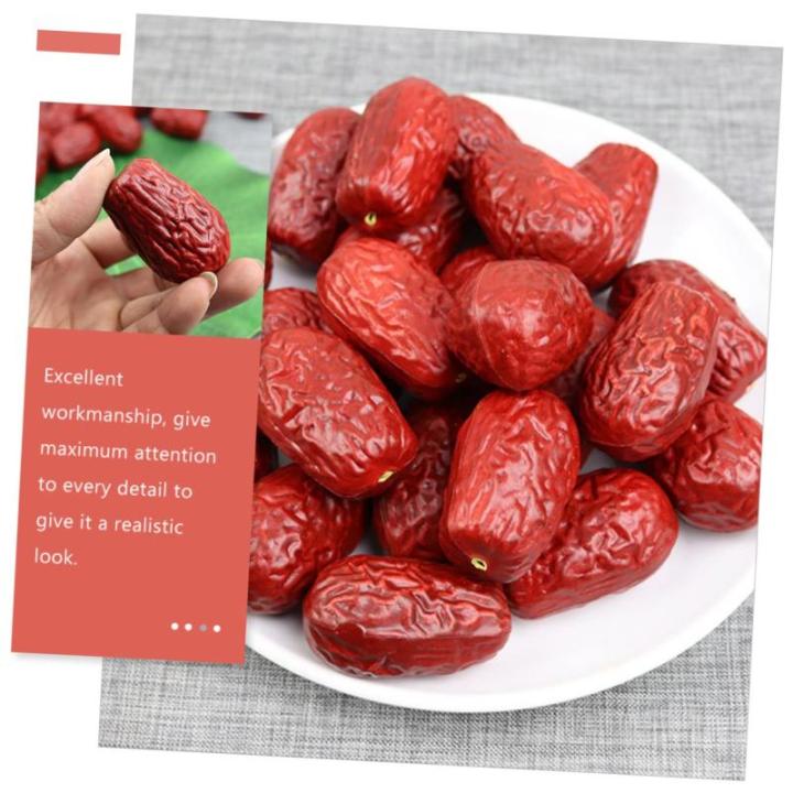 1 Satz Simulierte Jujube Hochzeitsdeko Hochzeits Dekoration Hohzeitdeko Easy Putz Modell Mit Fruchtdatteln Jujube-ausstellungsformen Künstliche Früchte Falsches Datum PVC 30st
