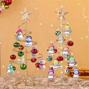 Gepersonaliseerde sneeuwpop familie kerstboom familienaam kerstboom familienaam kerstboom familie kerstdecoratie cadeau, stijl 7-2