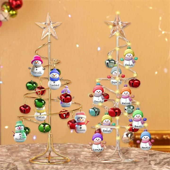 Gepersonaliseerde sneeuwpop familie kerstboom familienaam kerstboom familienaam kerstboom familie kerstdecoratie cadeau, stijl 7-2