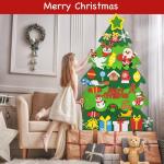 Vilten kerstboom, 10 m, doe-het-zelf vilten kerstboomset voor kinderen, kerstdecoratie, hangende decoratie met afneembare hangende ornamenten, vilten kerstboom voor thuis/deur/muur