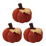 3 Stück künstliche Herbsternte gehäkelte Kürbisse, kleiner gestrickter Kürbis-Anhänger, Dekoration für Thanksgiving, Halloween, Herbst, Festival, Kaminsims, Tischdekoration
