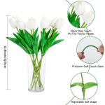 15 stuks kunsttulpen van latex, realistische kunsttulpen, boeket van kunsttulpen, voor woondecoratie, boeket, feest (wit)