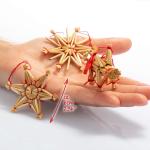 70-delige set kerstboomversieringen - Kerstboom van stro - kegels, elfjes, figuren en strosterren - Kerstdecoratie