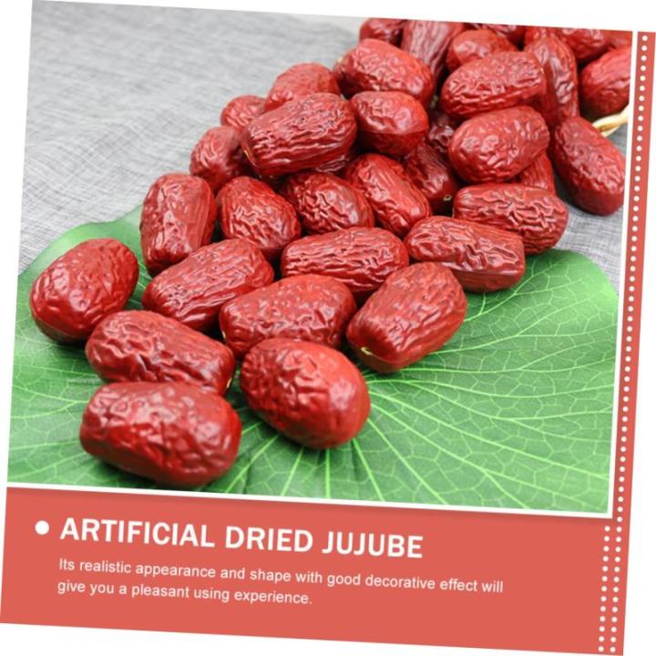 2 Sätze Simulierte Jujube Hochzeitsdeko Hochzeits Dekoration Realistisches Rotes Datum Lebensechte Nussdekoration Realistisches Datum Simulation Getrockneter Jujube 30 Stück * 2