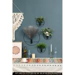 Wandgemonteerde bloemenringen, metalen vaas decoratieve houder kunstbloemen, zwarte wanddecoratie voor familiebijeenkomsten, geschenken en feest, valse tarwe 2 pack, kunst aan de m