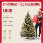 Kuro sagol Kunstkerstboom, dennenboom met sneeuw, diameter 95 cm, met klapsysteem, voor thuis, kerstdecoratie