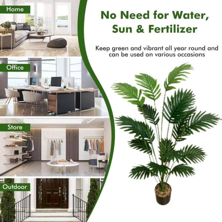 Kunstpflanze 40" Künstliche Palme Pflanzen im Topf Innenbereich mit 18 Trunks Kunstbaum wie echt plastikpflanzen Dekor für Büro Home Badezimmer Bauernhaus