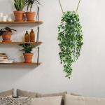 Kunstmatige hangplanten, mandala, bladeren met potten, 50 cm lang, onderhoudsvrije , wijnstok voor tuin, binnen en buiten (mandala-1 stuk)
