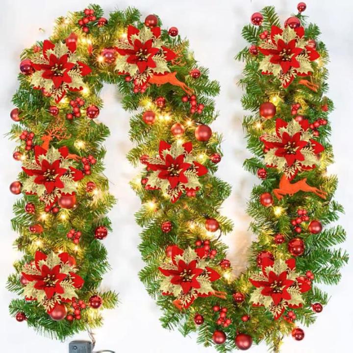 Kunstbloemen, Poinsettia, glitter, kerstbloemen met clips, kerstbloemen, ornamenten voor doe-het-zelf kransen, slinger, huis, feestdecoratie, 15 stuks, 14 cm, rood goud