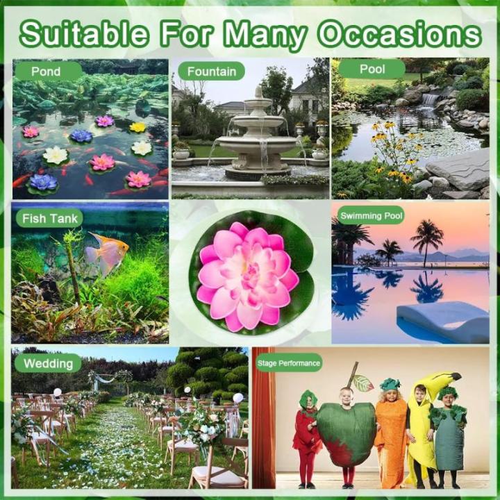 10 STK Künstliche Seerosen 10cm Schwimmende Blumen Seerose Schwimmend Lotusblüte Wasserlilie Seerose Kunstblume Lotusblume Künstliche Lotus Artificial für Gartenteich Dekoratio