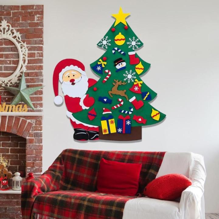Kid Felt Christmas Tree | Wall Art Decor | Christmas Tree Wall Decor | Felt Christmas Tree | Christmas Tree For Kids Interactive Fun For Children's Rooms, Bedrooms, Dormitories
