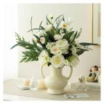 Kunstblumen Künstliche Blumen in Keramikvase – Innendekoration für Zuhause, Wohnzimmer und Büro – pflegeleicht, frisch und hell für jeden Anlass