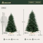 Kunstkerstboom 180 cm, kunstdennenboom van PE en pvc, met handschoenen en houten standaard, als kerstdecoratie voor binnen