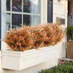 12 Stück Kunstblumen Outdoor Wetterfest Künstliche Blumen wie Echt, Kunstpflanzen UV-beständig Balkonpflanze Plastikblumen für Außen Balkon Balkonkasten Garten Außenbereich