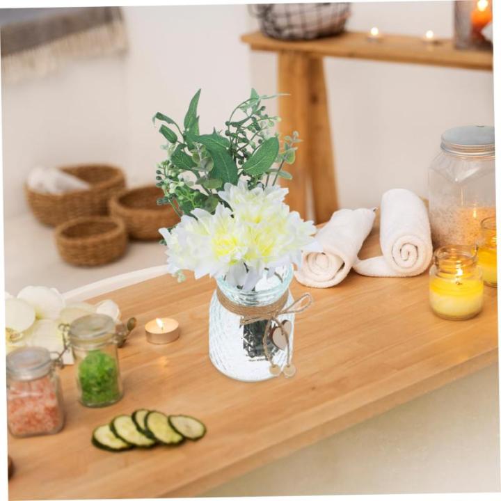 1 Satz Simulierte Vasenornamente Künstliche Blumen mit Vase Dekoration für Zuhause Dekoration für Feiern Hochzeitsdekoration zarte Hochzeitsfeier Blumendekor Seidentuch