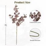 5 stuks kunsttakken, eucalyptus, decoratieve takken, bruine eucalyptusbladeren, kunstplant als echte decoratieve planten voor bruiloft, tafelopzetstuk, bloemstuk, woondecoratie
